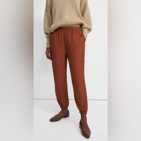 Theory Brown Track Pants Relaxed Fit Joggers - Picture 7 of 13